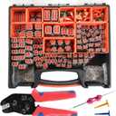 634PCS 50Kits DT Connector Kit, Crimping Tool for Deutsch Connectors, Terminal Removal Tool, 2 3 4 6 8 12 Pin Waterproof Automotive Electrical Wire Connector, Size 16 Stamped Contacts 14-18AWG