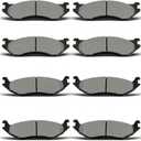 D966 D967 8pcs Ceramic Front Rear Brake Pads Set With Clips Fit For 2003 2004 2005 2006 Dodge Durango,For 2005 Dodge Ram 1500,For 2003 Ram 1500 Van