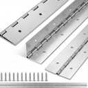 Wesiti 4 Pack 30 Inch Heavy Duty Piano Hinge 30" x 2" Stainless Steel 304 Silver Continuous Hinge for Large Cabinet, Industrial Storage Equipment Door, Commercial, DIY Wood Boxes, Woodworking