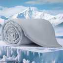 QUTOOL Cooling Blankets for Hot Sleepers and Night Sweats All Season,Cooling Comforter Queen Size,Double-Sided Ice Blanket Technology Absorbs Body Heat Q-Max>0.4,Lightweight Breathable,Gray,90"x90"