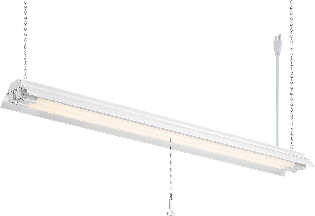 Designers Fountain 2-Lights Shop Light Fixture, 4 ft T8 LED Hanging Ceiling Lighting for Garage, Work Bench, Workshop and Utility Room, White Tubes, SL602T1840