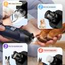 Casfuy 6-Speed Dog Nail Grinder 50%+ Boost Power Dog Nail Trimmers Quiet with Dust Cap & 2 LED Lights & 2000mAh Battery & 4.8V Motor Electric Pet Toenail File Tool for Large Medium Small Dogs Cats