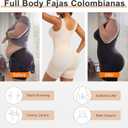 SHAPERX Women's Fajas Colombianas Tummy Control Shapewear Postpartum Full Body Shaper Butt Lifter Bodysuit (Yellow, S)