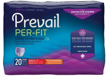 Prevail Per-Fit Daily Protective Underwear, Unisex Adult Disposable Adult Diaper for Men & Women, Extra Absorbency, Medium, 20 Count Bag Prevail Per-Fit Daily Protective Underwear, Unisex Adult Disposable Adult Diaper for Men & Women, Extra Absorbency, Medium, 20 Count Bag