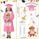 Silkfly 7 Pcs Graduation Gown Cap 2026 Graduate Outfits Accessories Stole Tassel Sash Charm Bear Gift (Pink) 30