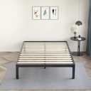 MAF 14 Inch Full Size Platform Bed Frames with Wooden Slats, Black 3500 Lbs Heavy Duty Metal Bed Frame with Anti-Collision Round Legs, No Box Spring Needed, Easy Assembly