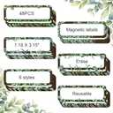 Kanayu 48 Pcs Eucalyptus Magnetic Dry Erase Labels Reusable Name Tag Plate Flexible Magnetic Label Sticker Blank Writable Card for Whiteboard Classroom Home Office Fridge(Stylish,1.97 x 4.53 Inch)