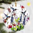 Christmas Ornaments, Dodosky 2.8in Ceramic Hummingbirds Xmas Decor, Christmas Tree Ornaments, Xmas Decorations for Tree, Holiday Ornament, Gift Ideas, Hummingbird Gifts, Gifts for Women, Bird Lovers, 4 Pack