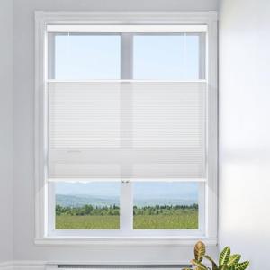 Grandekor Top Down Bottom Up Cellular Shades Cordless, Pull Down Honeycomb Blinds for Windows Room Darkening Blinds & Shades for Living Room Bedroom, Light Filtering, White, 34" Wx72 H
