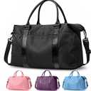 Travel Duffle Bag, Weekender Travel Bag Men Small Gym Bag for Women, Hospital Bag for Labor and Delivery, Overnight Bag Luggage Bag with Trolley Sleeve, Airplane Travel Essentials for Flying(Black)