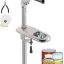 Huanyu Commercial Can Opener Heavy Duty Manual Tabletop Can Opener 28.5'' Height-Adjustable with 3 Stainless Steel Blades&Plated Steel Base for #10 Cans Up to 22 Tall for Restaurant,Bar,Hotel,Home