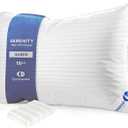Continental Bedding | Serenity Goose Down Pillow | 700 Fill Power Hungarian White Down | 400TC Cotton Damask Shell | Made in USA | Queen, Soft with Protector