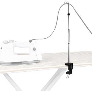 Universal Flexible Iron Cord Holder, Steam Iron Cord Holder for Standard Ironing Boards, Metal, Tabletop Mount