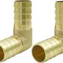 Brass 3/4" Hose Barb Elbow 90 Degree L Right Angle Barbed Fitting Water Fuel Air (Pack of 2)