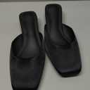 Coutgo Women's Mules Low Kitten Heel Closed Square Toe Slip On Backless Dress Shoes,Size Fits Large 9