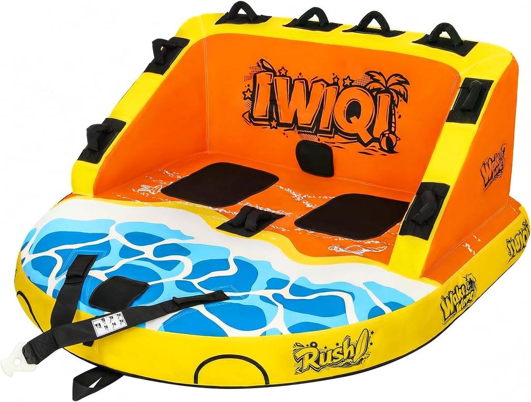 Heavy-Duty Towable Tube for Boating, Boat Tubes with 840D Nylon Cover, Inflatable Water Sport Towables with Front Back Tow Points, Super Sofa Design, Size: 2 Rider