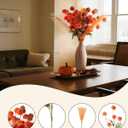 Faux Fall Flowers Artificial Mums 10 Stems +10 Branches Pampas Grass,Long Stems Silk Flowers Autumn Home Decor,Fake Floral Pompon For Table Vase Filler,Halloween Centerpieces,Wedding Arrangements