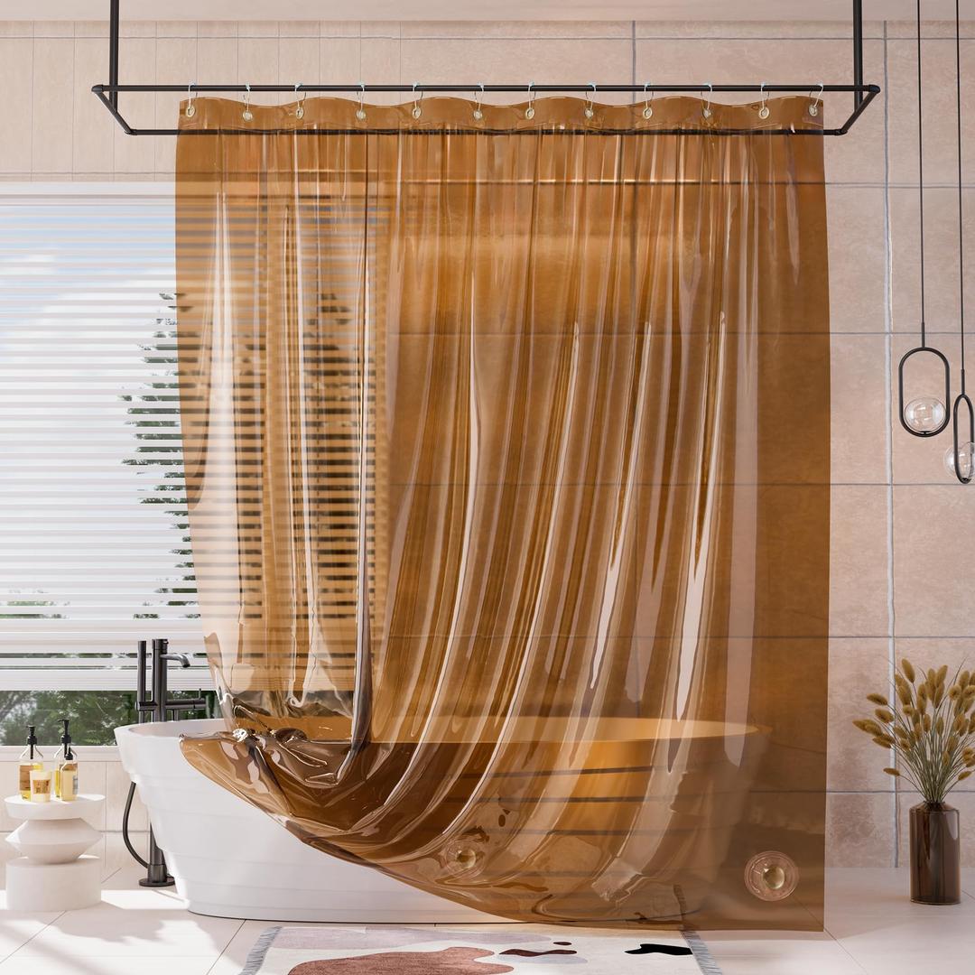 Titanker Shower Curtain Liner 3 G 72×72 Clear Amber
