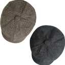 Senker Fashion Newsboy Cap for Men, Irish Newsies Hat Classic 8 Panel Wool Blend for Old Man Cabbie Driving (Medium, Dark Grey Khaki)