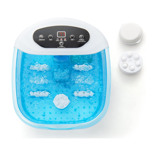 Foot Spa with Heat and Massage - Feet Bath Soak Tub w/Bubble, Vibration, Removable Pedicure Stone, Massage Beads, Auto Shut-Off, Relieve Feet Stress, Pedicure Foot Soaker Tub (Blue)