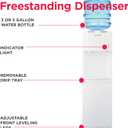 Frigidaire EFWC498, Top Load Hot & Cold Water Cooler Dispenser for Home, Garage, Dorm, RV & Cottage, 3 and 5 Gallon Bottles, 11" D x 11.5" W x 36" H, White