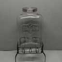 2 Gallon Glass Drink Dispenser with Stand, Stainless Steel Leakproof Spigot and Lid, Glass Drink Dispensers for Parties, Water Beverage Dispenser