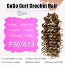 7 Packs GoGo Curl Crochet Hair 10 Inch Short Curly Crochet Hair for Women Water Wave Beach Curl Deep Twist Crochet Braids Synthetic Braiding Hair Extensions (10 Inch, P30/613)