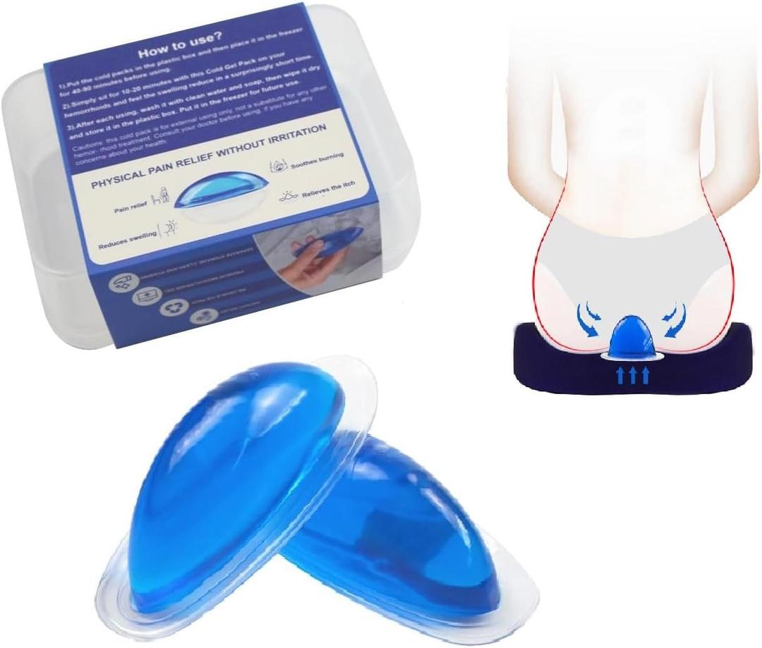 CoolBloom Hemorrhoid Ice Pack (2 Packs) - TPU Ultra-Soft Reusable Gel Pad | Fast Pain & Swelling Relief | Perineal Cold Therapy for Postpartum/Surgery (Women & Men)