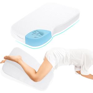 HOMBYS Memory Foam Knee Pillow for Side Sleepers, Leg Pillow for Knee, Separates The Knees for Body Alignment-Between Leg Pillow for Lower Back Pain Relief and Pregnancy Support -(18"x30"x4", White)