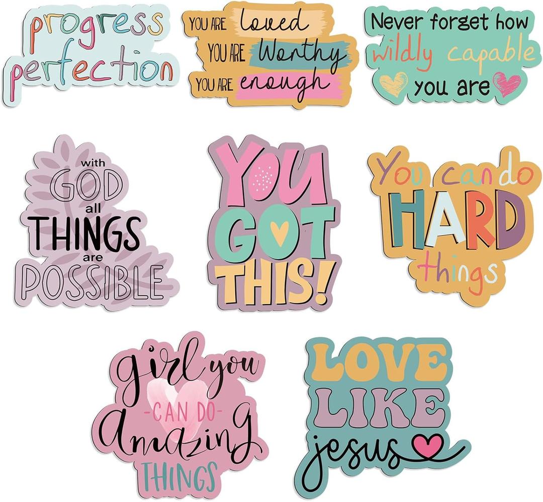 Feekoon 8 Pcs Locker Decoration for Girls Inspirational Fridge Magnets Back to School Christian Bible Verse Motivational Quotes Cute Refrigerator for Classroom Whiteboard School Locker(Pure Color)