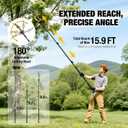 2-IN-1 Cordless 8-Inch Pole Saw & Chainsaw for De-WALT 20V MAX Battery - 1200W Brushless Motor, Total Reach of Max 15.9 FT, Lightweight, 8"&6"Electric Pole Saws for Tree Trimming Pruning (Tool Only)