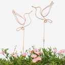 Hummingbird Decor Garden Stakes Decorative Set of 2, Hummingbirds Metal Wire Decor 23.62 inches x 6.69 inches, Decorative Stakes for Flower Pots, Planters, and Flower Beds