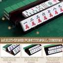 4 Pcs Walnut Wood Mahjong Rack Set with Magnetic Chip Holder, 17.5 inches