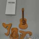 Wooden Guitar Pick Holder Box With Stand, Acoustic Guitar Pick Case With 6 Pcs Picks