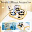 Fingic for iPhone 16 Pro Max Case[Full Camera Len Protector]with Magsafe with Invisible Stand Military Grade Drop Protection Cute Thin Fit Non-Yellowing Clear TPU Rugged Bumper Anti-scratch Case,Gold