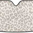 Leopard Cheetah White Car Windshield Sun Shade Foldable UV Ray Sun Visor Protector Sunshade to Keep Your Vehicle Cool (55" x 27.6") (Multi Pattern 20)