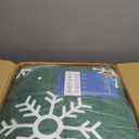 Christmas Area Rug 9x12 Chrtistmas Tree and Snowflakes Machine Washable Rug Holiday Decorative Bordered Floor Cover Non Slip Stain Resistant Carpet Rug for Living Room Bedroom, Green