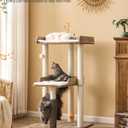 FourFurPets 43.7" Cat Tree, Modern Cat Tree Tower, Cat Tower for Indoor Cats Large Adult, Cat Condo with Scratching Post, Large Perch and Removable Pads, Greige
