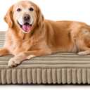 XL Dog Bed, Flat Pet Beds with Removable Washable Cover, Pet Mat Cute Dog Crate Bed Thick Shredded Chopped Crate Foam & Anti Slip Bottom for Indoor, 42"x27"x4"