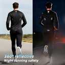 UPF 50+ Long Sleeve Running & Fishing Shirt for Men with Watch & Thumb Hole, Reflective Quick Dry Athletic Tee Shirts (Black, XXL)