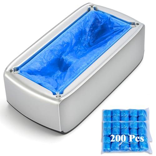 LYSHIYI Shoe Covers Machine Automatic Shoe Cover Dispenser with 200pcs Disposable Plastic Shoe Cover for Home, Office, Supermarket, Factory, Hospital (Silver)