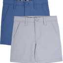 X RAY 2 Pack Boys Regular Fit Stretch Chino Golf Short, Kids Flat Front Casual Dress Shorts, Size W:14
