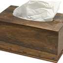 6 Pack Rectangle Tissue Box Cover (10 x 6 x 5 inches) Rustic Wood Tissue Box Holder with Slidingout Bottom Wooden Tissue Box Cover Cube for Tabletop Stands Bathroom Bedroom Dinner Table