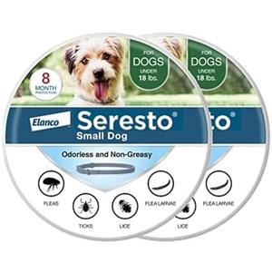 Seresto Small Dog Vet-Recommended Flea & Tick Treatment & Prevention Collar for Dogs Under 18 lbs. | 2 Pack