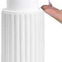 Soap Dispenser, Liquid White Ceramic Refillable Hand Soap Pump for Bathroom Kitchen, 10.5OZ Lotion Dispenser Dish Soap Dispenser, Modern Stripe Design, ANTIS'S HOME