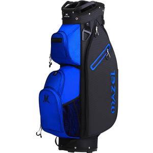 MAZEL Golf Cart Bag with 7-Way Full Length Dividers Top and 9 Pockets,Lightweight Golf Club Bag for Men & Women (Blue Black)