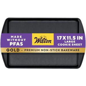 Wilton Gold Premium Non-Stick Warp-Resistant Bakeware, Made without PFAs, Large Cookie Sheet, 17.25 x 11.5 in,