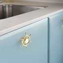 2PCS Unique Cabinet Handles, Funky Drawer Knobs Gold Knobs for Cabinets and Drawers Brushed Gold Drawer Knobs (Gold)
