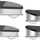 4 Pack Solar Fence Lights Outdoor Waterproof Stainless Steel Led Solar Lights Outdoor Post Deck Light 9 Modes RGB Color Changing Garden Step Light Solar Powered for Backyard Wall Patio