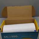 White Plastic Table Cover Roll - 54IN x 300FT, Table Cloth for Rectangle Table with Slide Cutter, Plastic Table Cloth Disposable with Cut-to-Size Design for Weddings, Banquets, Parties